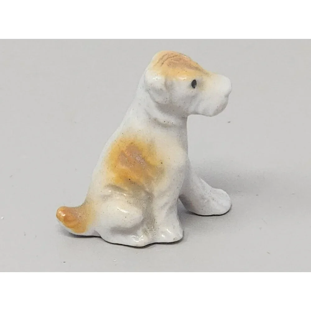 Vintage Miniature Bone China Terrier Schnauzer + Cat Family‎ Figurines Japan